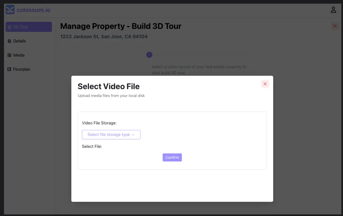 Select Video File Interface